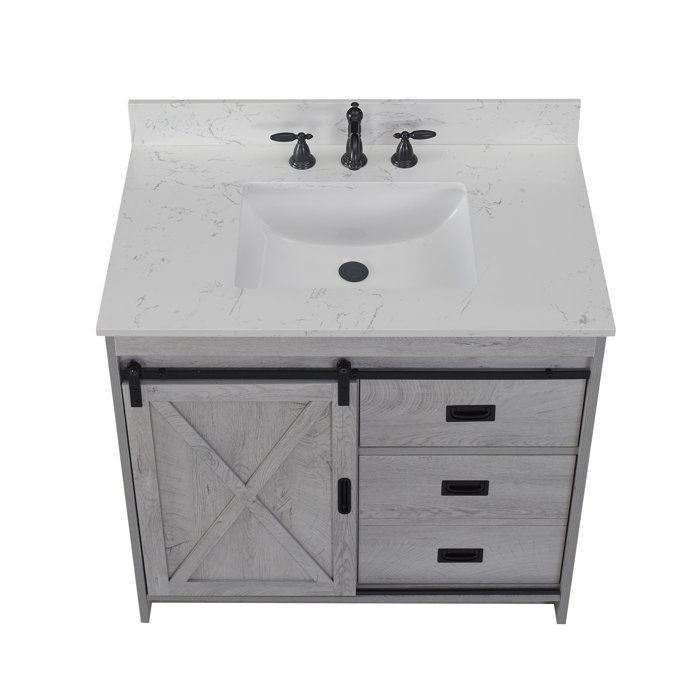 Sand & Stable Jillian 36'' Single Bathroom Vanity with Engineered Stone